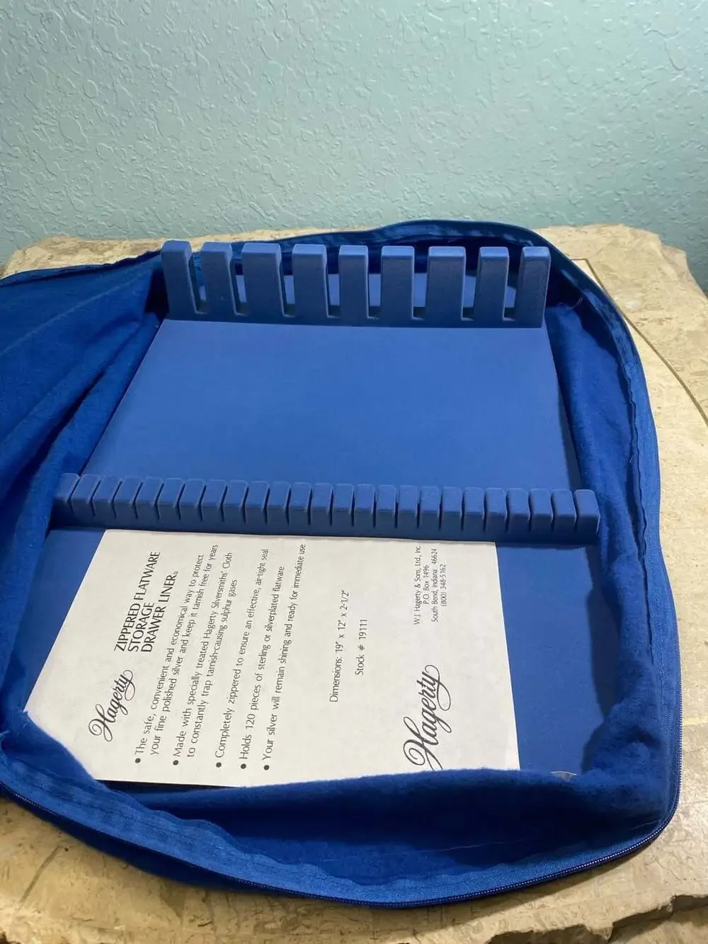 Hagerty Zippered Flatware Storage Drawer open box